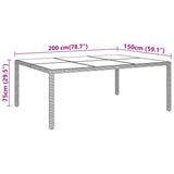 11 Piece Garden Dining Set Poly Rattan Brown