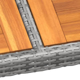 11 Piece Garden Dining Set Poly Rattan Grey - Close-Up Angle