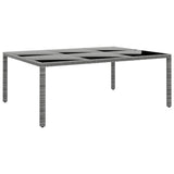 11 Piece Garden Dining Set Poly Rattan Grey - Rear View