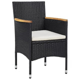 11 Piece Garden Dining Set Poly Rattan Black - Top-Down View