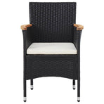 11 Piece Garden Dining Set Poly Rattan Black