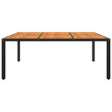 11 Piece Garden Dining Set Poly Rattan Black - Close-Up Angle
