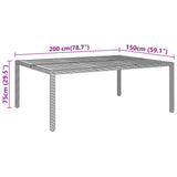 11 Piece Garden Dining Set Poly Rattan Black - Extra Image