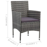 11 Piece Garden Dining Set Poly Rattan Grey - Low Angle