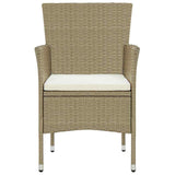11 Piece Garden Dining Set Poly Rattan Beige
