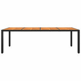 11 Piece Garden Dining Set Poly Rattan Black - 45-Degree Angle