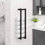Towel Rack Black 12.5x12.5x60 cm Iron