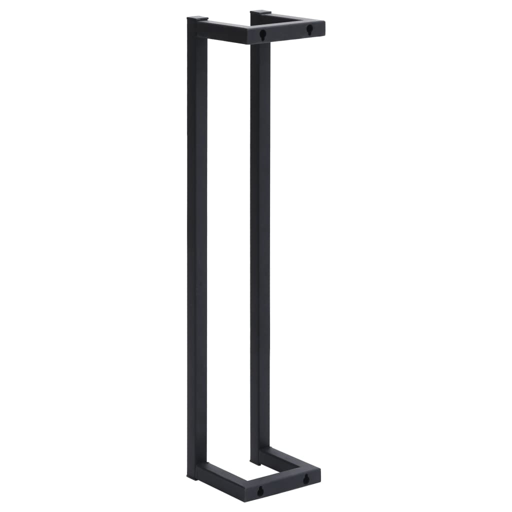 Towel Rack Black 12.5x12.5x60 cm Iron