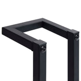Towel Rack Black 12.5x12.5x60 cm Iron - Rear View