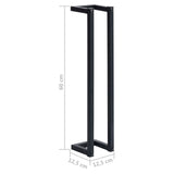Towel Rack Black 12.5x12.5x60 cm Iron - Close-Up Angle