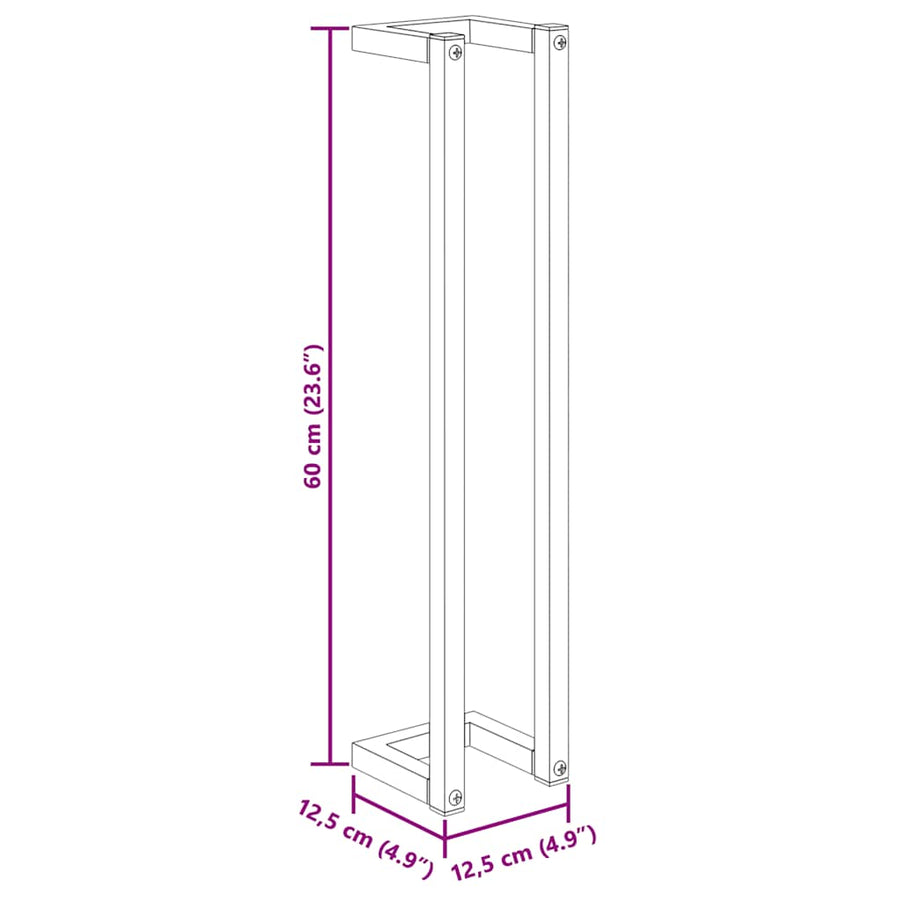 Towel Rack Black 12.5x12.5x60 cm Iron