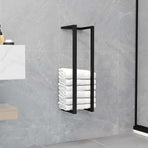 Towel Rack Black 12.5x12.5x60 cm Iron