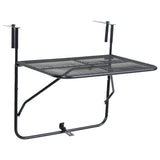 Balcony Table Black 60x40 cm Steel - Front View