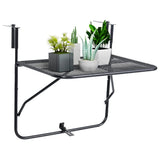 Balcony Table Black 60x40 cm Steel - Side View