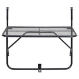 Balcony Table Black 60x40 cm Steel