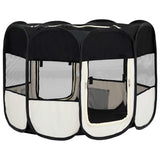 Foldable Dog Playpen with Carrying Bag Black 90x90x58 cm - 45-Degree Angle