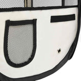 Foldable Dog Playpen With Carrying Bag Black 145x145x61 Cm - Close-Up Angle