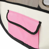 Foldable Dog Playpen With Carrying Bag Pink 145x145x61 Cm