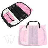 Foldable Dog Playpen With Carrying Bag Pink 145x145x61 Cm