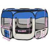 Foldable Dog Playpen with Carrying Bag Blue 110x110x58 cm - Extra Image