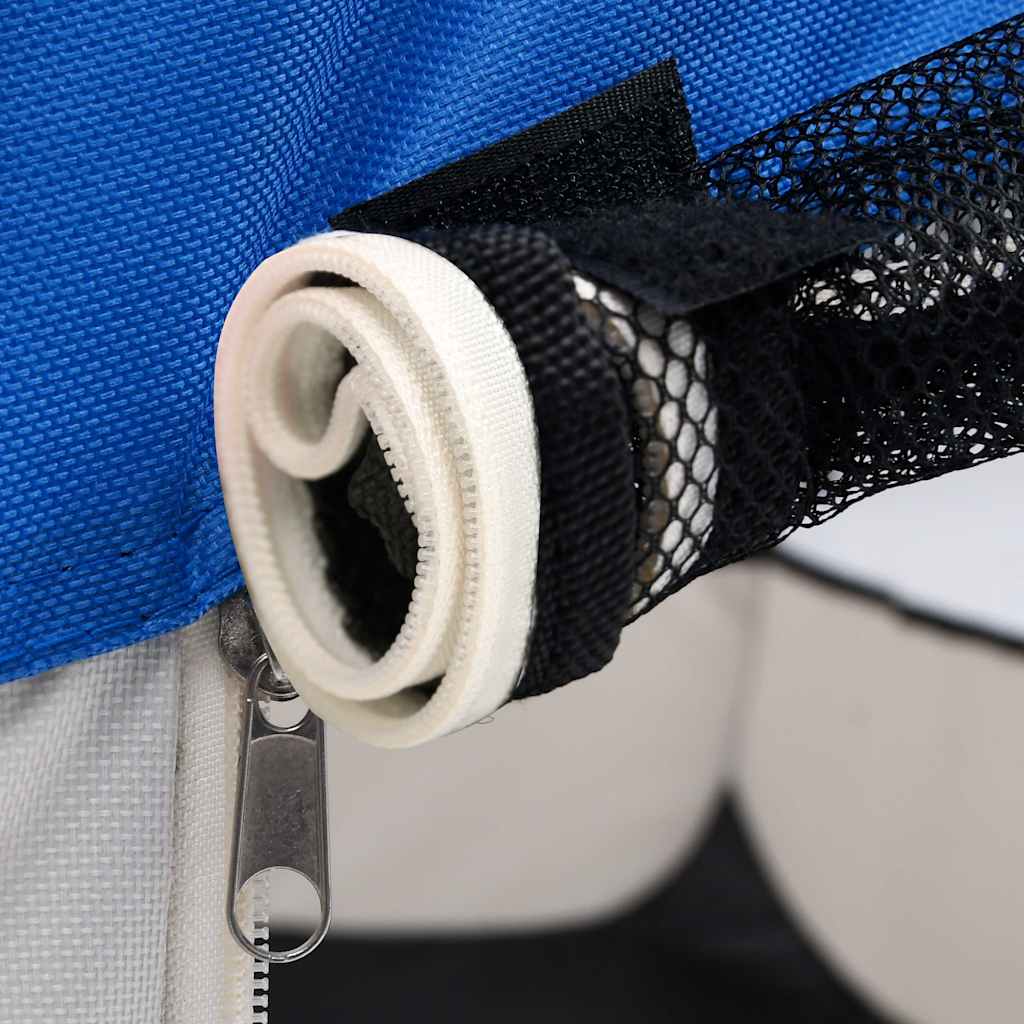 Foldable Dog Playpen With Carrying Bag Blue 145x145x61 Cm