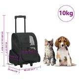 Foldable Multipurpose Pet Trolley Black - Low Angle