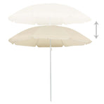 Garden Parasol with Steel Pole Sand 180 cm