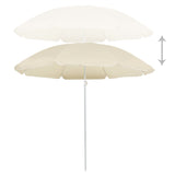 Garden Parasol with Steel Pole Sand 180 cm - Front View
