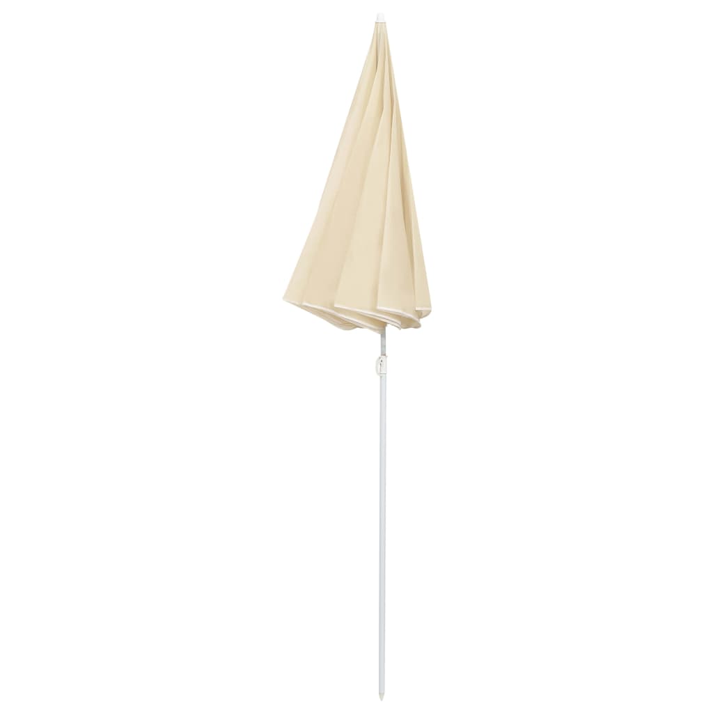 Garden Parasol with Steel Pole Sand 180 cm