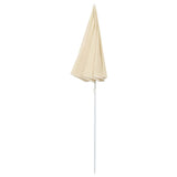 Garden Parasol with Steel Pole Sand 180 cm - Side View