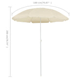 Garden Parasol with Steel Pole Sand 180 cm - 45-Degree Angle