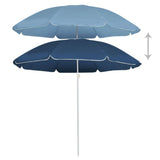 Garden Parasol with Steel Pole Blue 180 cm - Front View