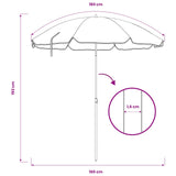 Garden Parasol with Steel Pole Blue 180 cm - 45-Degree Angle