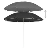 Garden Parasol with Steel Pole Anthracite 180 cm - Front View