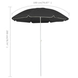 Garden Parasol with Steel Pole Anthracite 180 cm - 45-Degree Angle