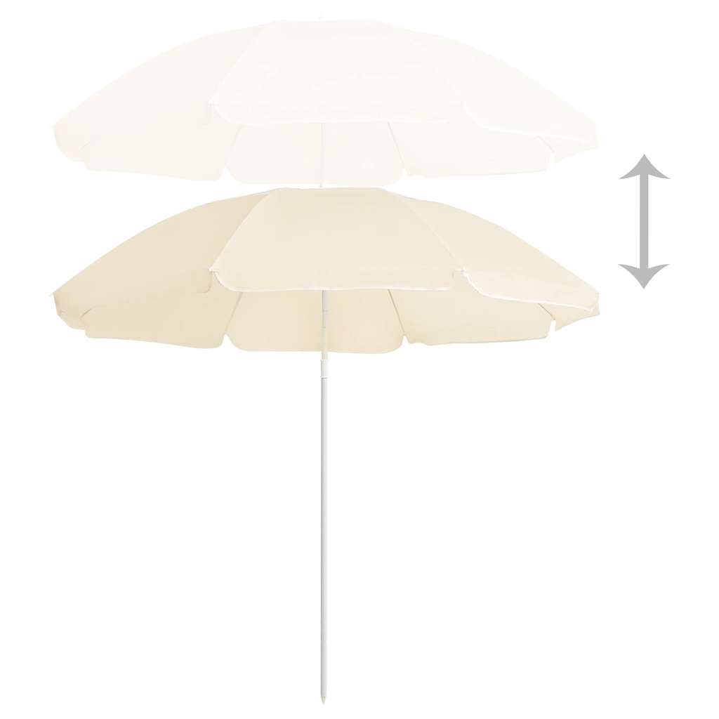 Garden Parasol with Steel Pole Sand 180 cm