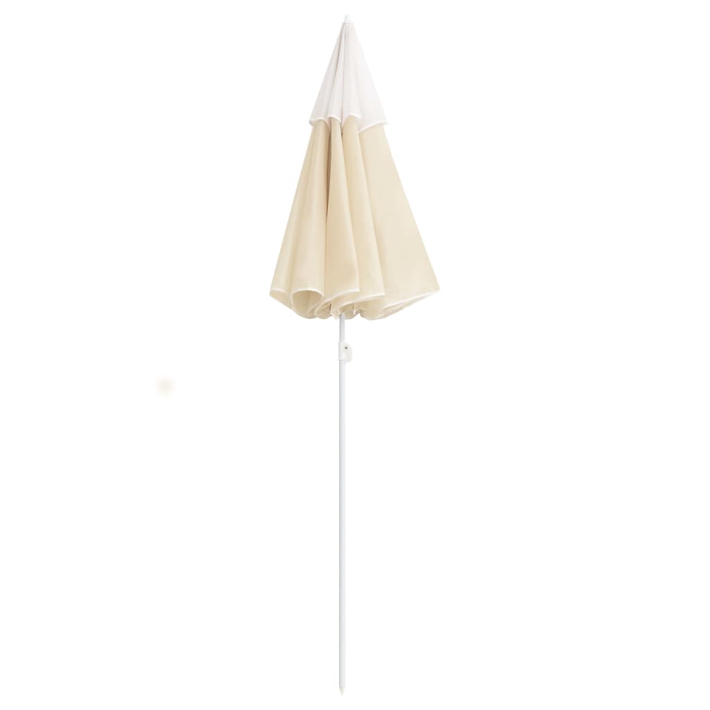 Garden Parasol with Steel Pole Sand 180 cm