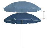 Garden Parasol with Steel Pole Blue 180 cm - Front View