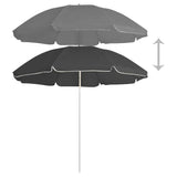 Garden Parasol with Steel Pole Anthracite 180 cm - Front View