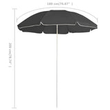 Garden Parasol with Steel Pole Anthracite 180 cm - 45-Degree Angle
