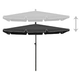 Garden Parasol with Pole 210x140 cm Anthracite - Side View