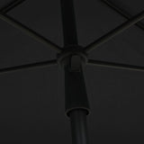 Garden Parasol with Pole 210x140 cm Anthracite - 45-Degree Angle