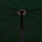 Garden Parasol with Pole 200x130 cm Green - 45-Degree Angle