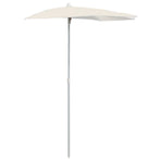 Garden Half Parasol with Pole 180x90 cm Sand