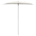 Garden Half Parasol with Pole 180x90 cm Sand