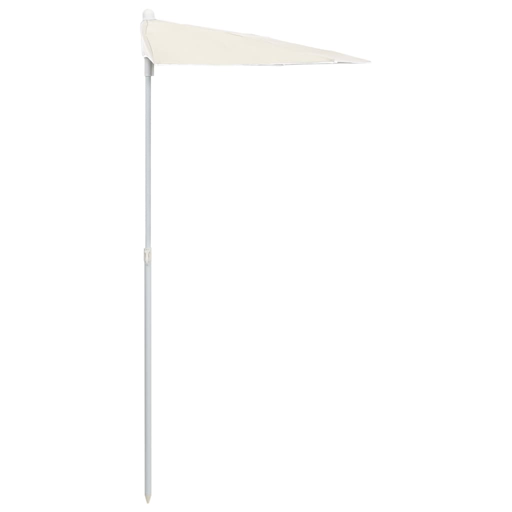 Garden Half Parasol with Pole 180x90 cm Sand