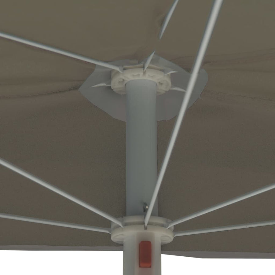 Garden Half Parasol with Pole 180x90 cm Sand