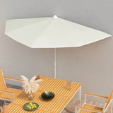 Garden Half Parasol with Pole 180x90 cm Sand