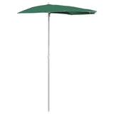 Garden Half Parasol with Pole 180x90 cm Green