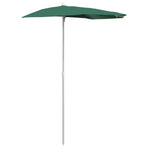 Garden Half Parasol with Pole 180x90 cm Green